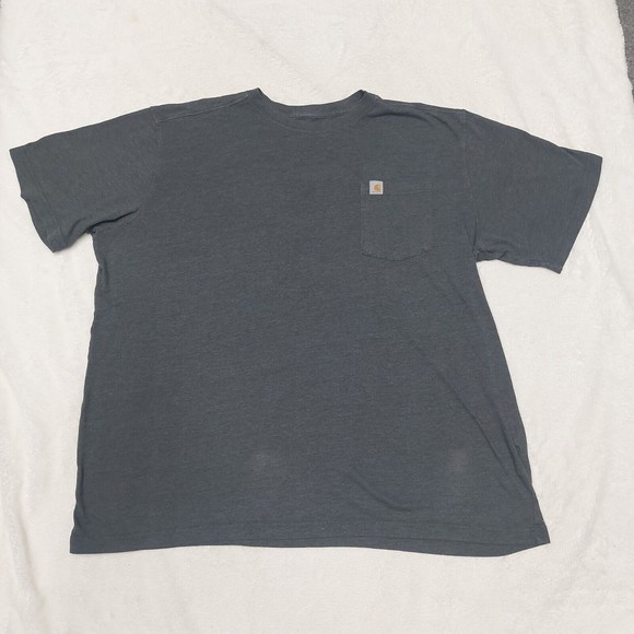 Carhartt Mens Size 2XL Gray Short Sleeve Workwear Pocket Tee Relaxed 101125 - Picture 1 of 7